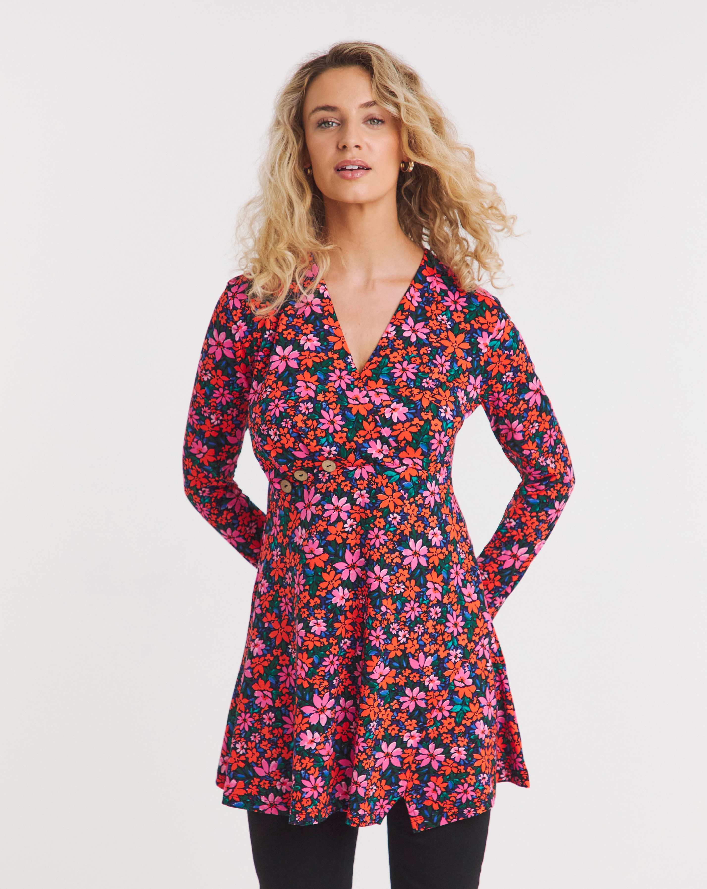 Joe Browns Button Floral Jersey Tunic