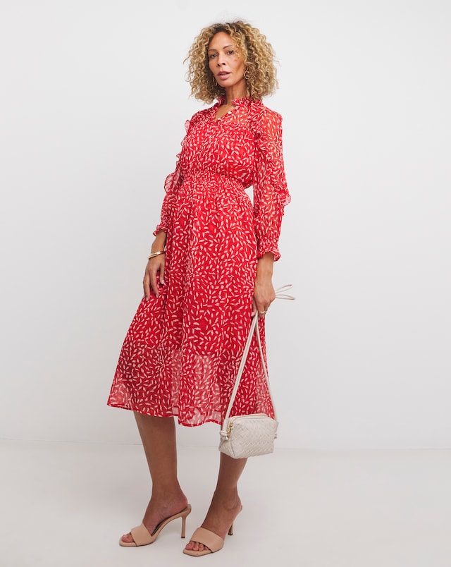 French Connection Crinkle Midi Dress