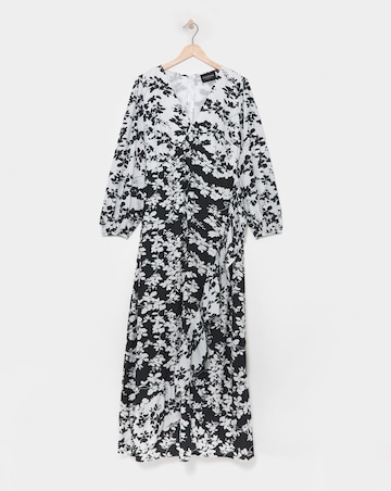 Lovedrobe Mono Floral Frill Dress