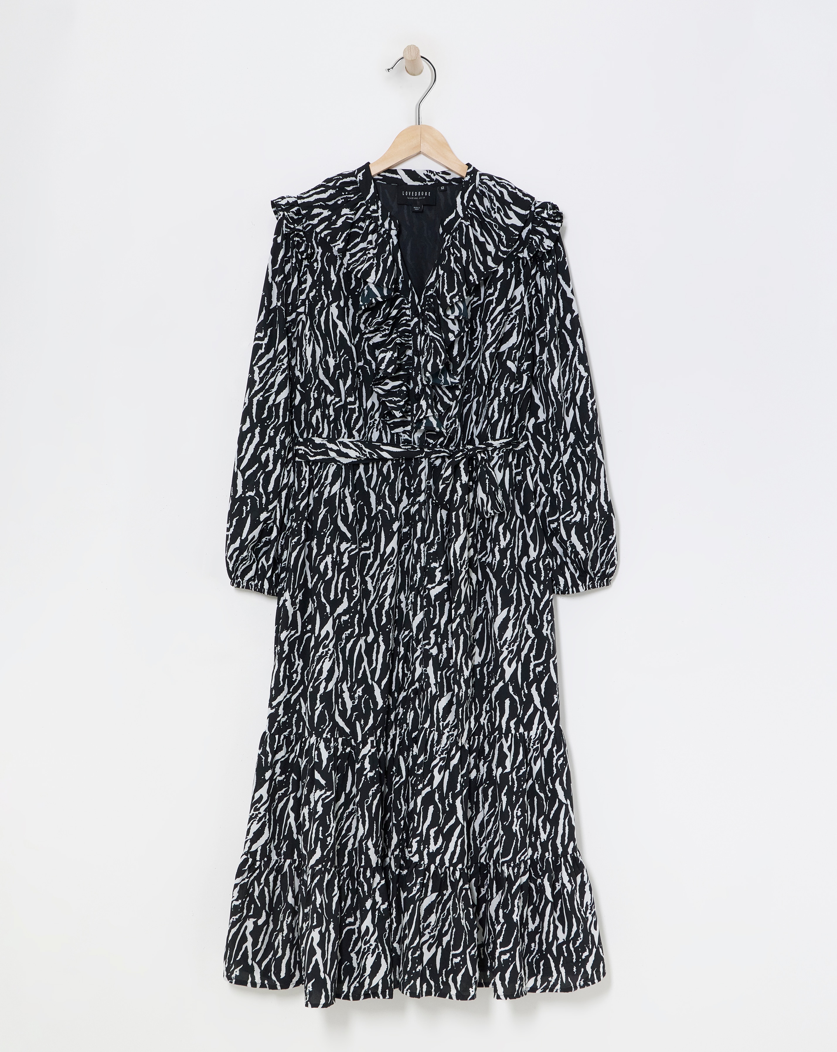 Lovedrobe Animal Ruffle Midi Dress
