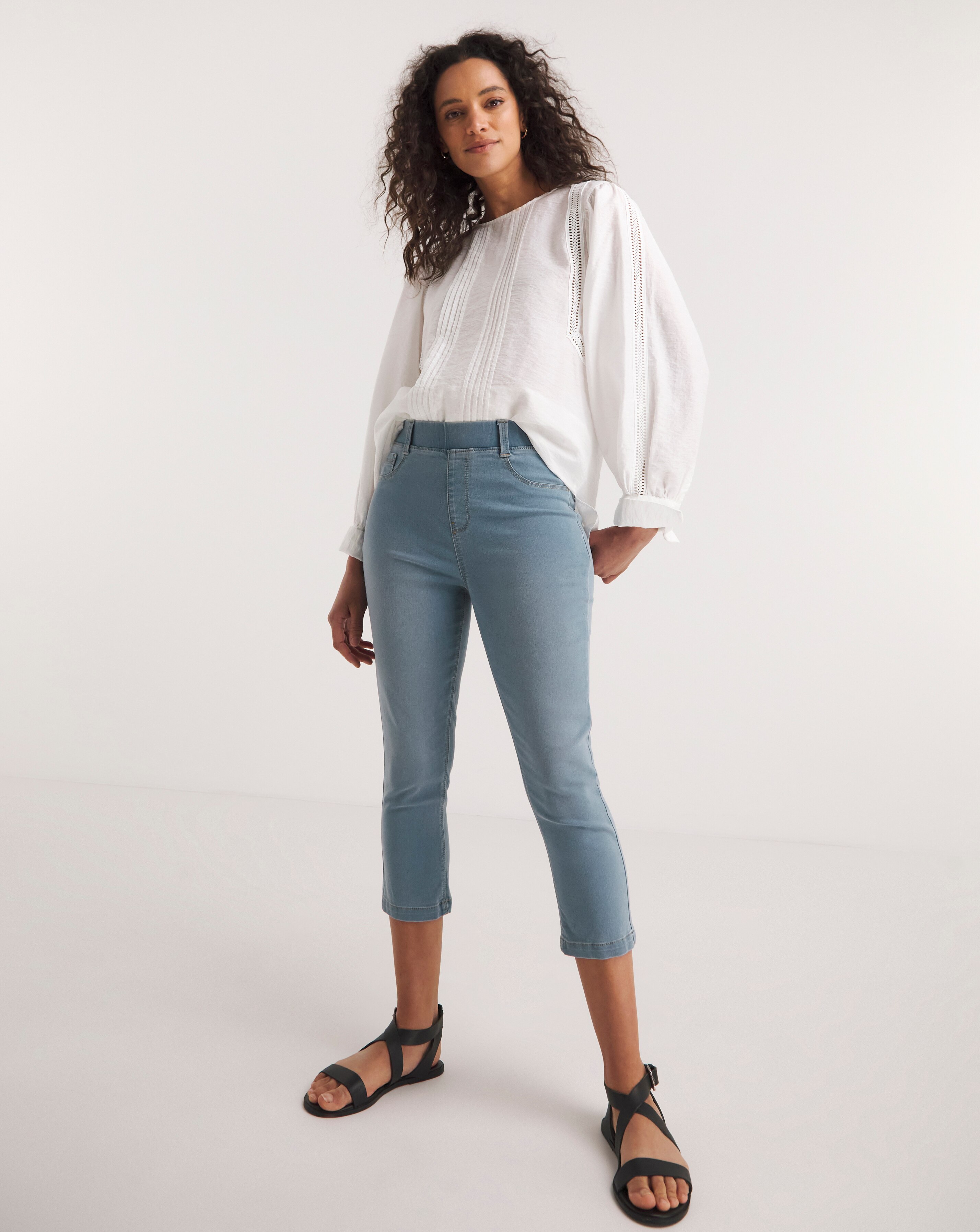 Amber Light Blue Crop Jeggings