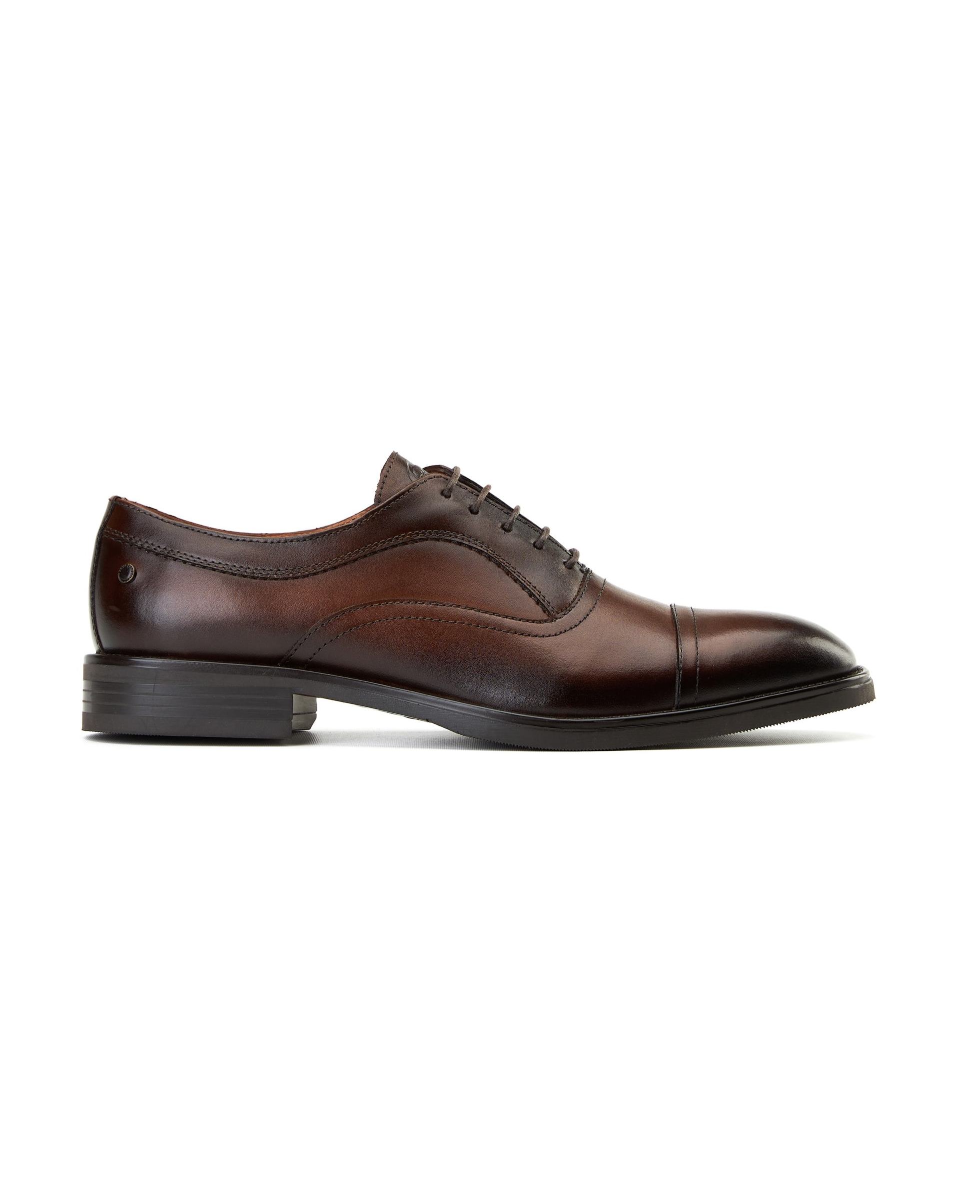 Base London Lapel Toe Cap Shoe - Brown