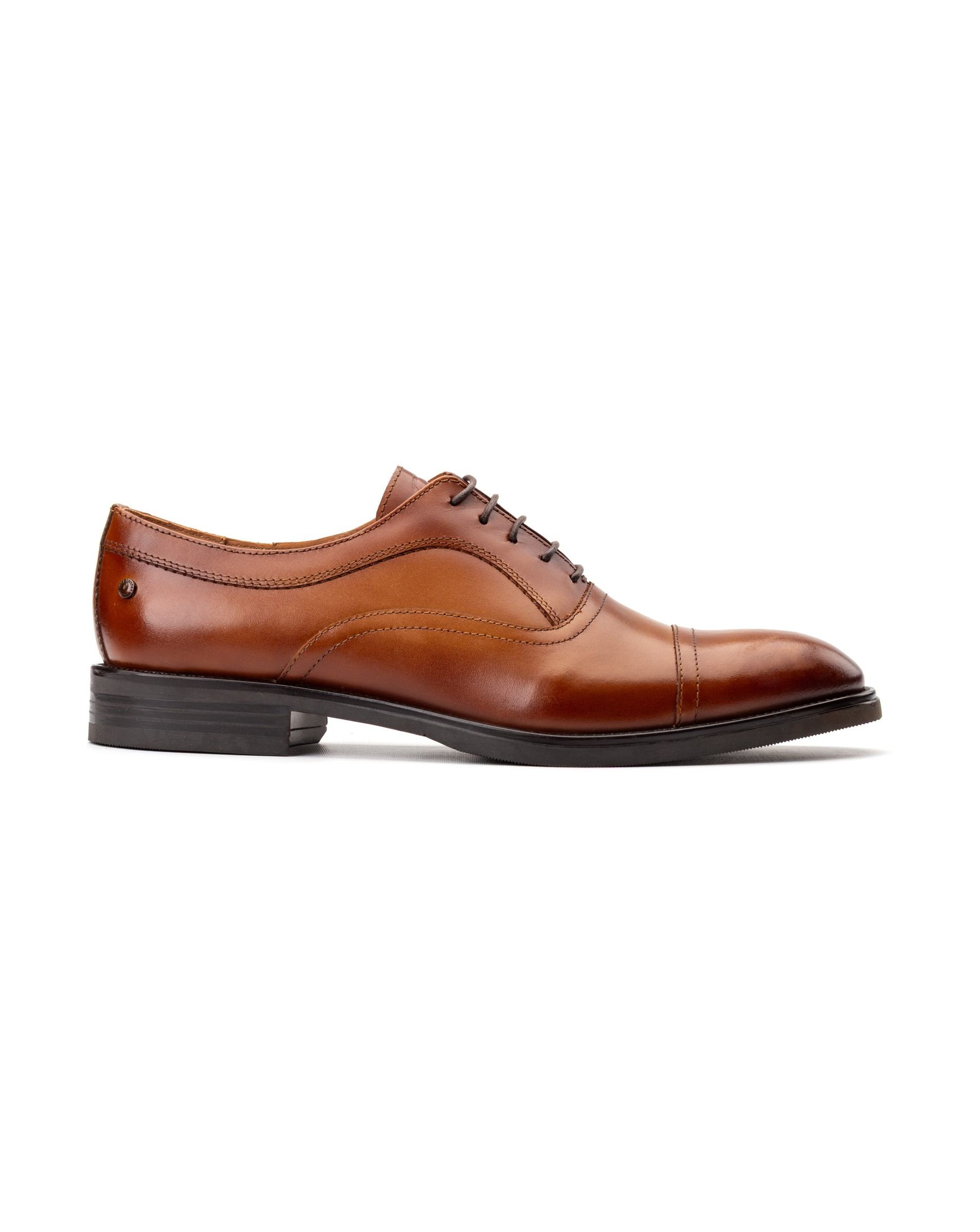 Base London Lapel Toe Cap Shoe - Tan