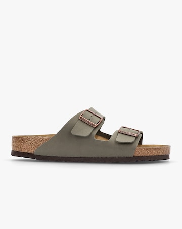 Birkenstock Mens Arizona Birko-Flor Stone Two Bar Mules Standard Width