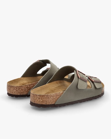 Birkenstock Mens Arizona Birko-Flor Stone Two Bar Mules Standard Width