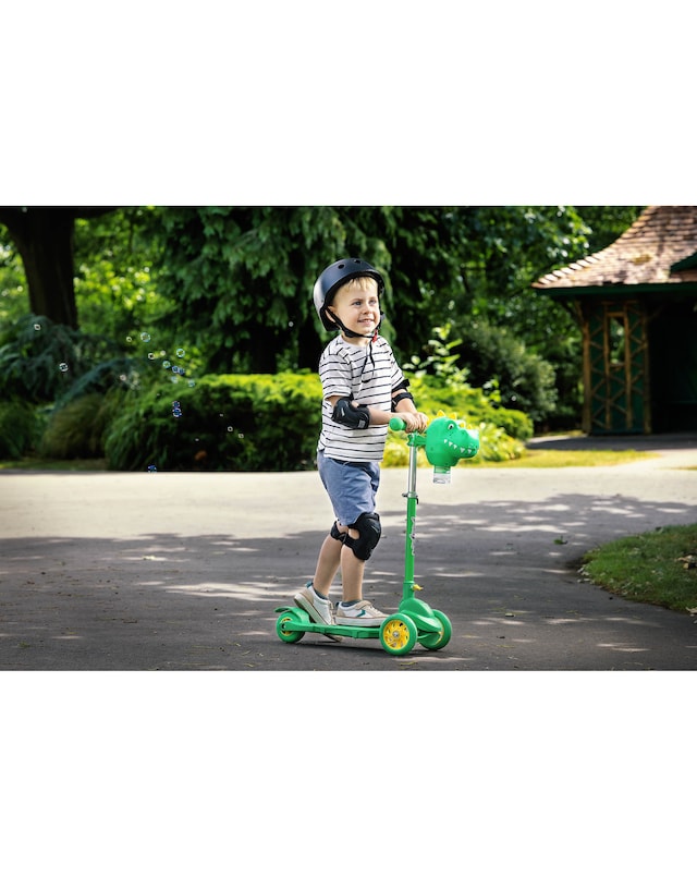 Xootz Dinosaur Bubble Go Scooter - Green