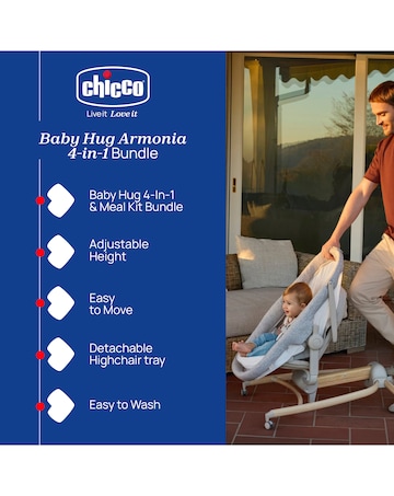 Chicco Baby Hug 4-in-1 Armonia Highchair Bundle