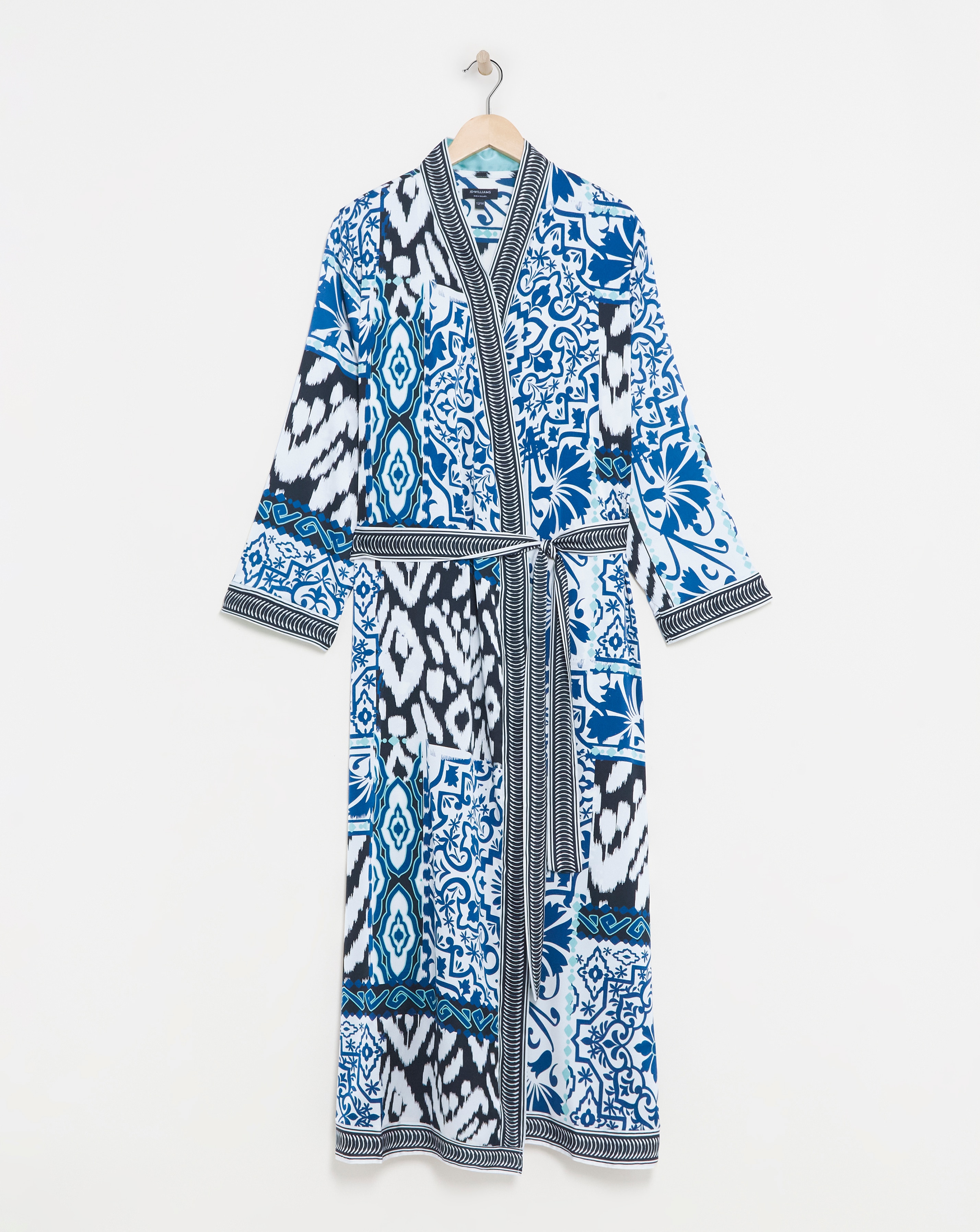 Stretch Satin Kimono Tie Gown