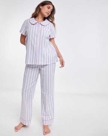 Cotton Button Through Striped Pyjama Set