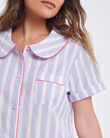 Cotton Button Through Striped Pyjama Set