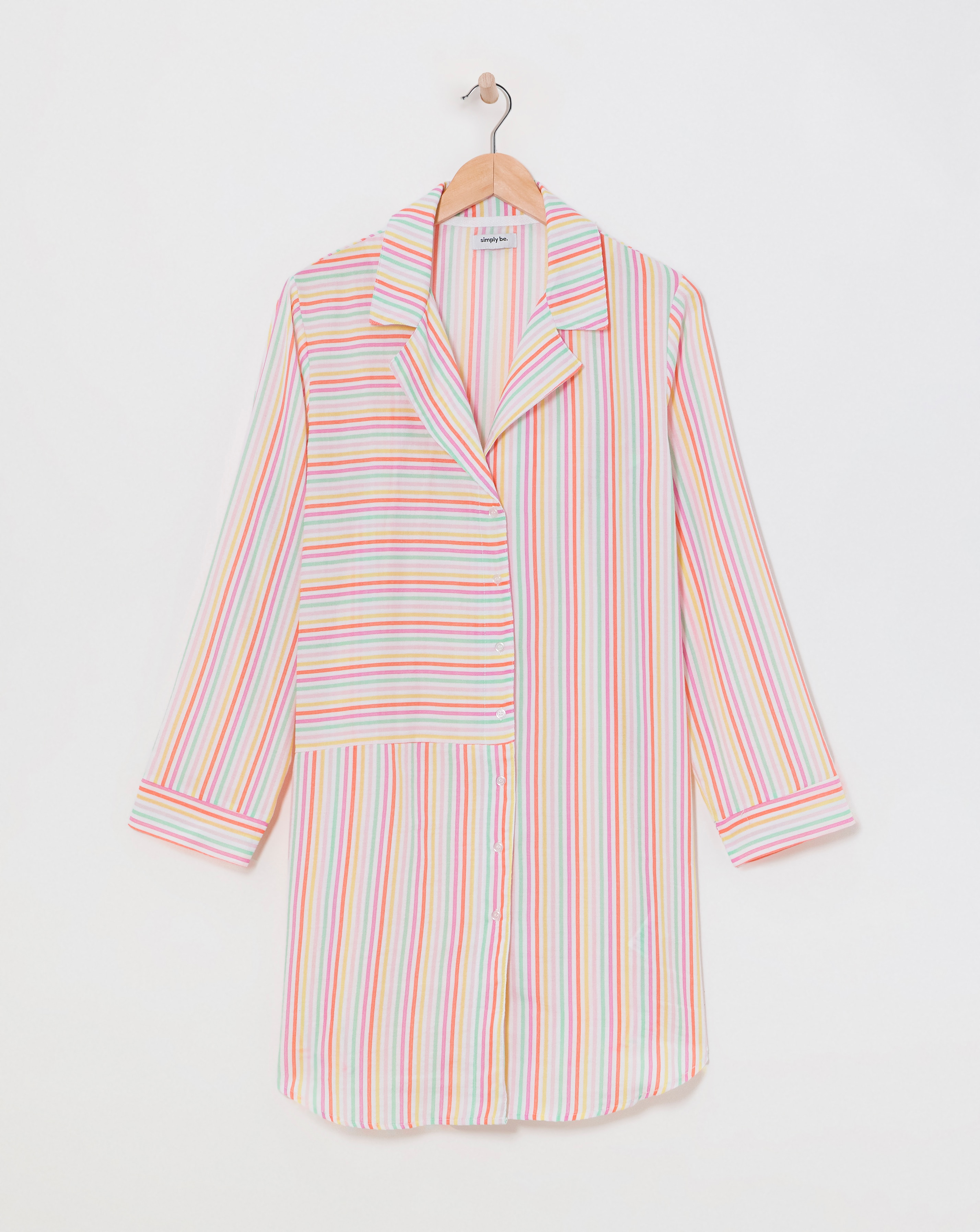 Stripe Button Through Nightshirt