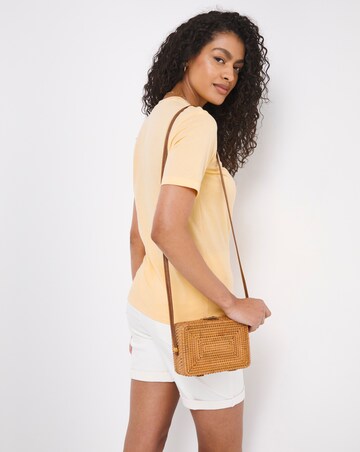 Yellow Cotton Short Sleeve Crew Neck Regular Fit T-Shirt