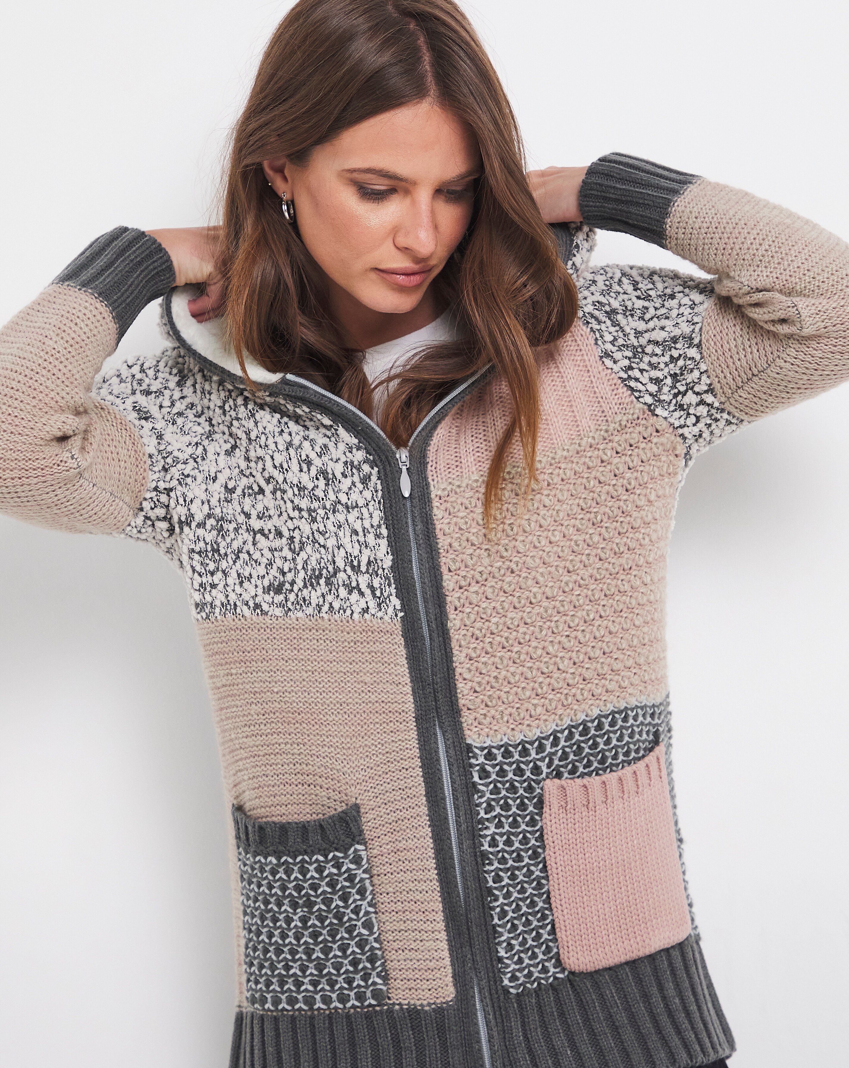 Julipa Hooded Patchwork Cardigan | J D 