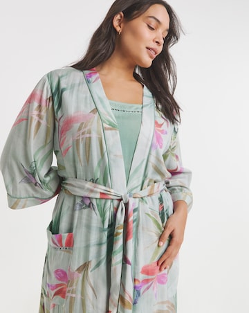 Figleaves Viscose Linen Blend Dressing Gown
