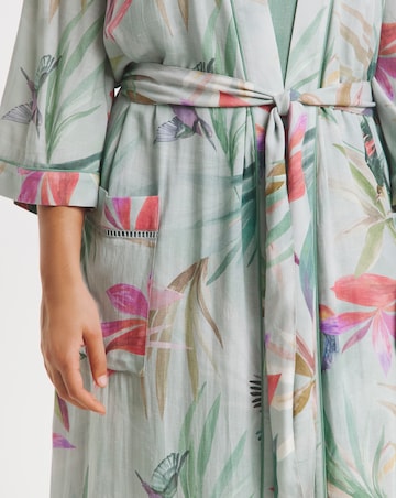 Figleaves Viscose Linen Blend Dressing Gown