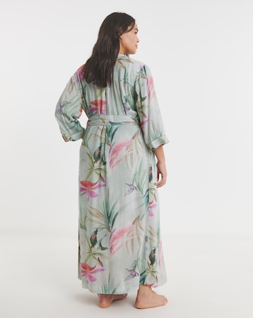 Figleaves Viscose Linen Blend Dressing Gown