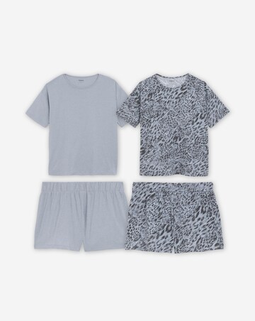 Simply Be (2 Pack) Value Pyjama Shortie Sets Grey Leopard