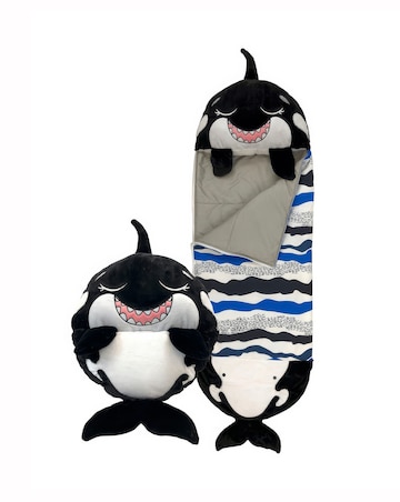 Happy Nappers Black Shark Plush Sleeping Bag