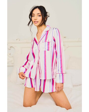 Jim Jam The Label Stripe Satin Short Pyjama Set