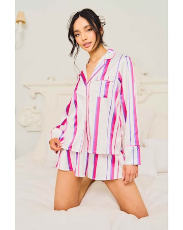 Jim Jam The Label Stripe Satin Short Pyjama Set