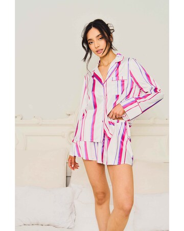 Jim Jam The Label Stripe Satin Short Pyjama Set