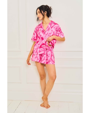 Jim Jam The Label Pink Satin Short Pyjama Set