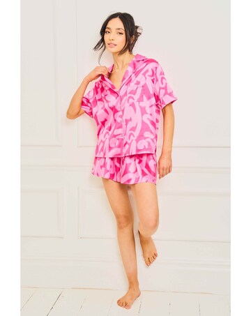 Jim Jam The Label Pink Satin Short Pyjama Set