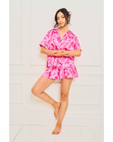Jim Jam The Label Pink Satin Short Pyjama Set