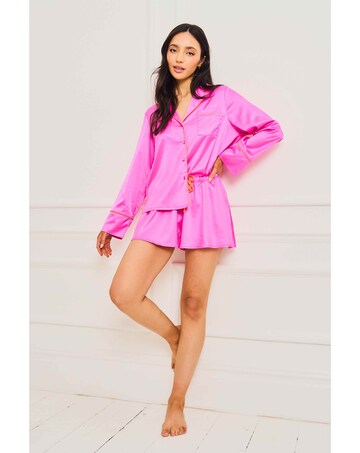 Jim Jam The Label Pink Satin Short Pyjama Set