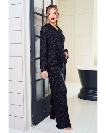JimJamTheLabel Ribbed Sparkle Revere Pyjama Set