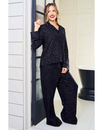 JimJamTheLabel Ribbed Sparkle Revere Pyjama Set