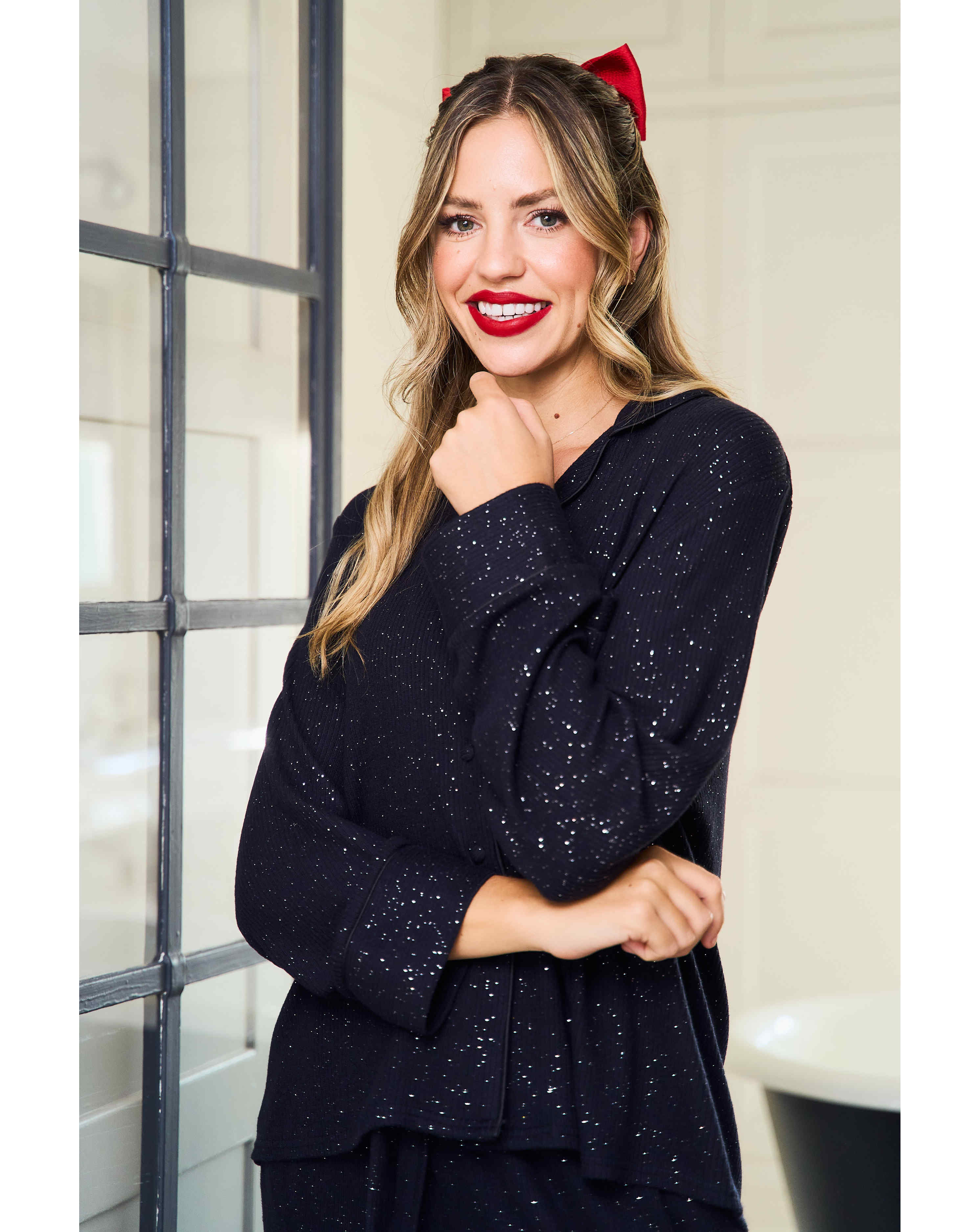 JimJamTheLabel Ribbed Sparkle Revere Pyjama Set