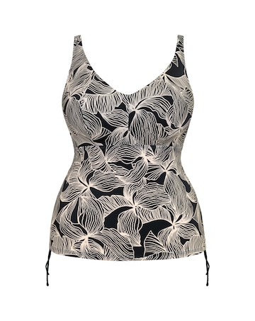 Curvy Kate Ripple Reef Non Wired Multiway Tankini Top Black Print