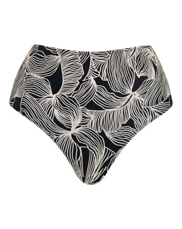 Curvy Kate Ripple Reef High Waist Bikini Brief Black Print