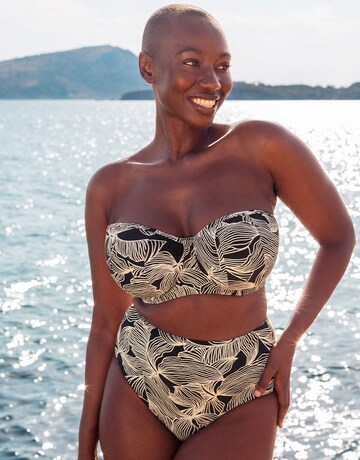 Curvy Kate Ripple Reef High Waist Bikini Brief Black Print