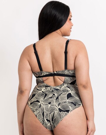 Curvy Kate Ripple Reef Reversible Non-Wired Plunge Multiway Swimsuit Black Print