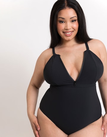Curvy Kate Zip Tide Quick Drying High Neck Non-Wired Multiway Swimsuit Black