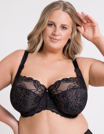 Curvy Kate Lovelace Side Support Stretch Fit Balcony Wired Bra Black/Taupe