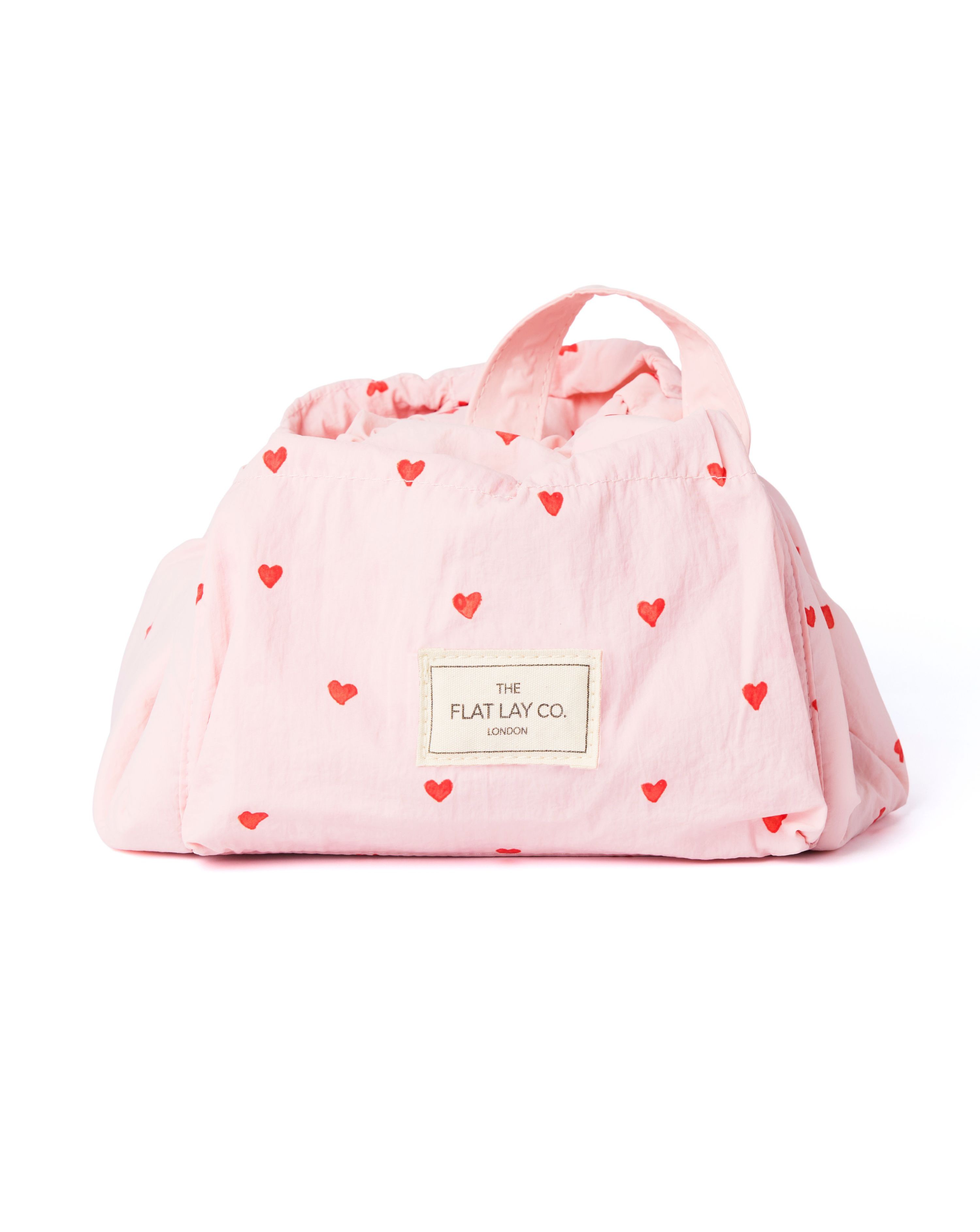 Marshmallow Drawstring Bag in Pink Heart
