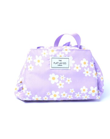 The Flat Lay Co. Drawstring Makeup Bag in Lilac Daisy