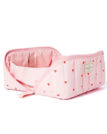 The Flat Lay Co.Marshmallow Makeup Box Bag in Pink Hearts