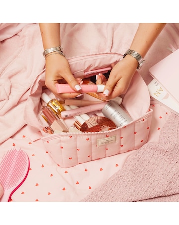 The Flat Lay Co.Marshmallow Makeup Box Bag in Pink Hearts