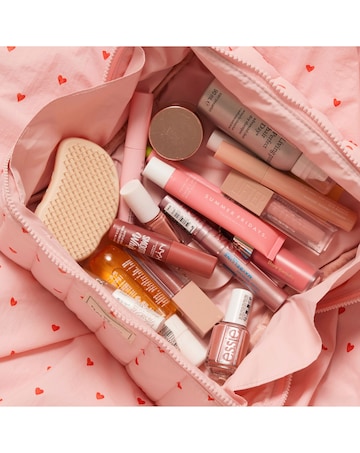 The Flat Lay Co.Marshmallow Makeup Box Bag in Pink Hearts