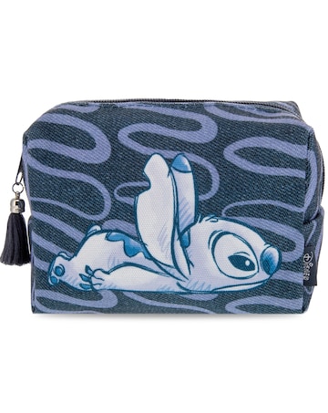 Disney Stitch Denim Cosmetic Bag & Makeup Brushes