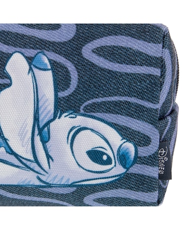 Disney Stitch Denim Cosmetic Bag & Makeup Brushes