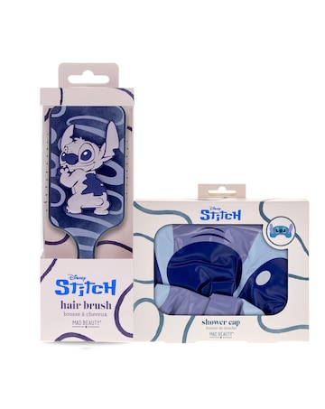 Disney Stitch Denim Hairbrush & Shower Cap