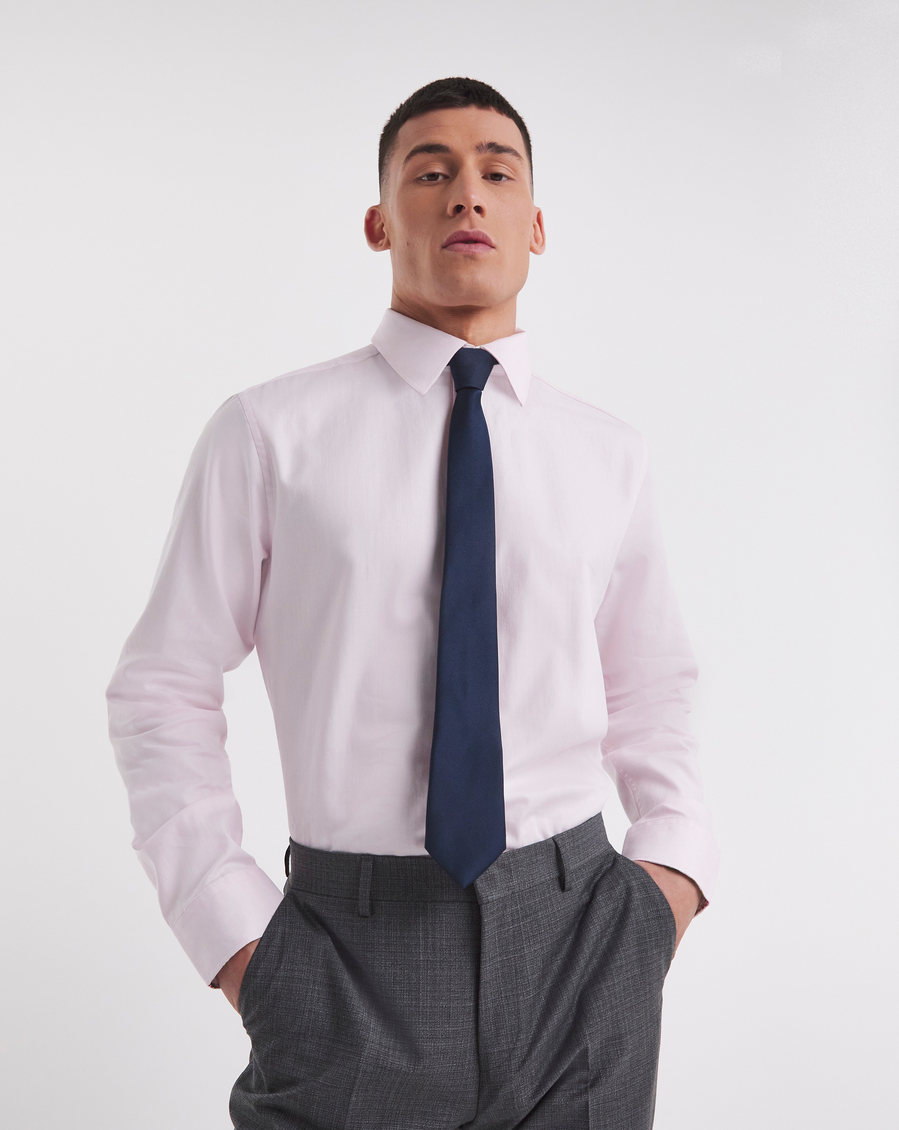 William Hunt Herringbone Formal Shirt