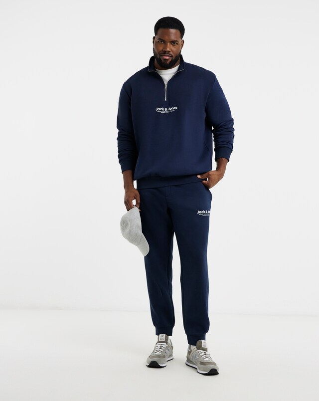 Jack & Jones Versterbro Logo 1/4 Zip Sweat & Jogger - Navy