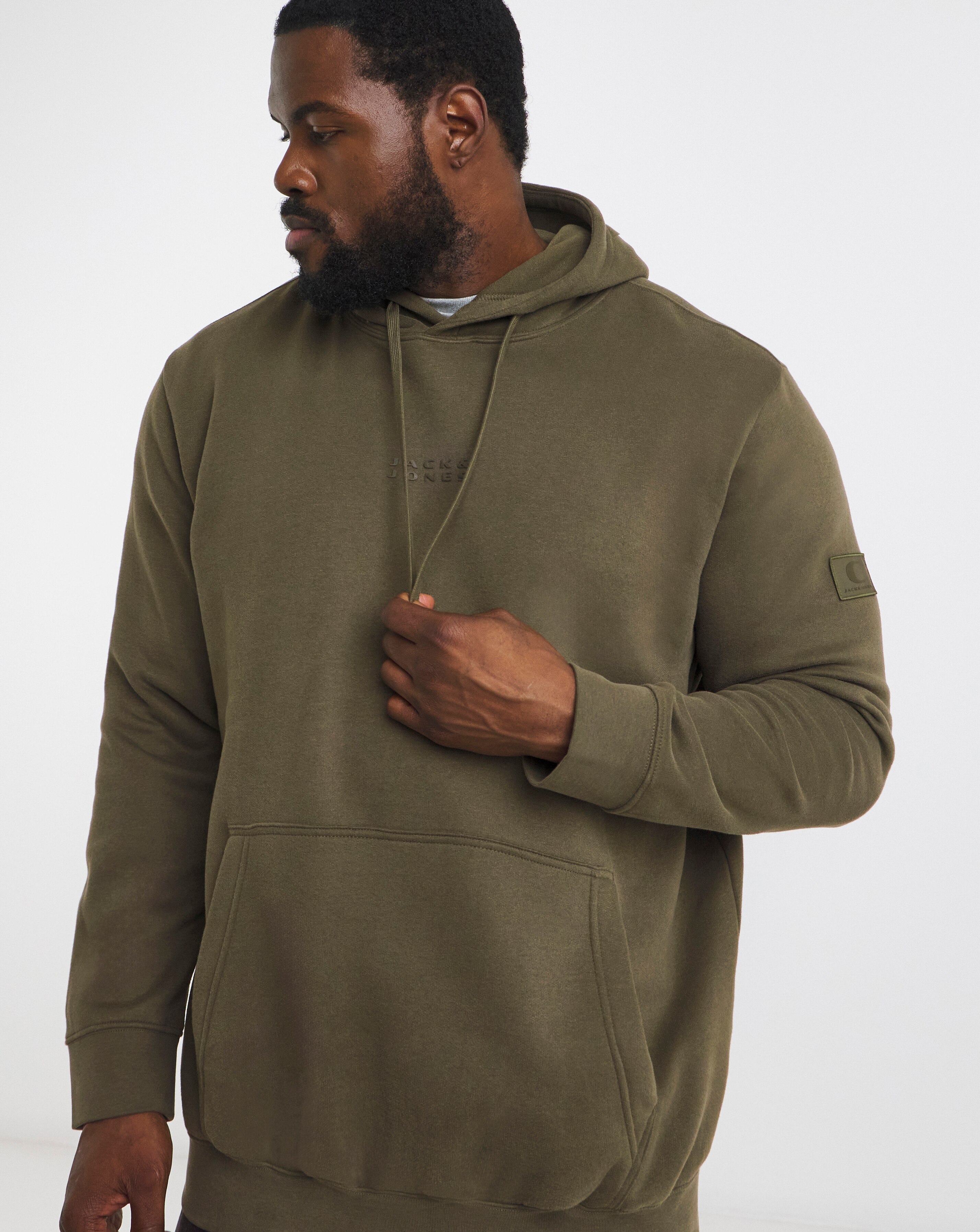 New In - Jack & Jones Point Logo Hoodie - Green