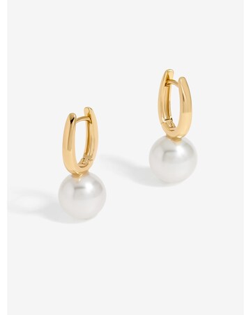 Jon Richard Gold Plated Pearl Drop Hoop Earrings